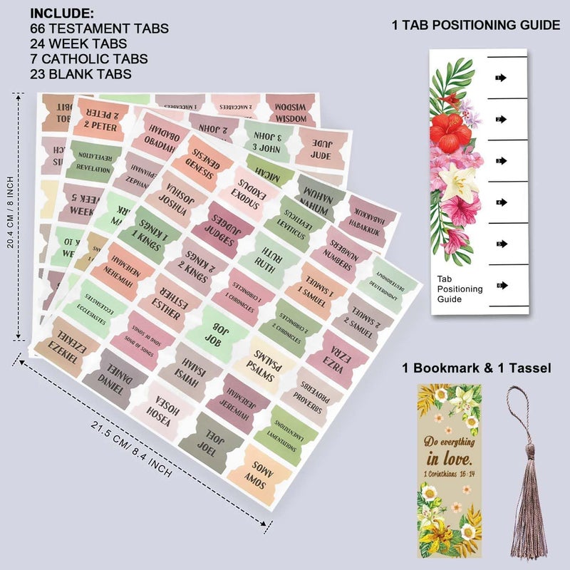 Cualfec Bible Index Tabs New & Old Testament Tabs Matte Laminated Floral Design Laminated Bible Tabs Bible Journaling Supplies for Women and Men- 122 Pcs (Boho) - Image 4